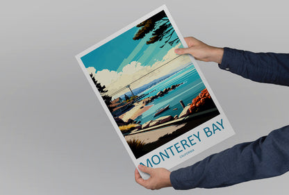 Monterey Bay Travel Print Wall Art Monterey Bay Wall Hanging Home Décor Monterey Bay Gift Art Lovers California Art Lover Gift Monterey Bay