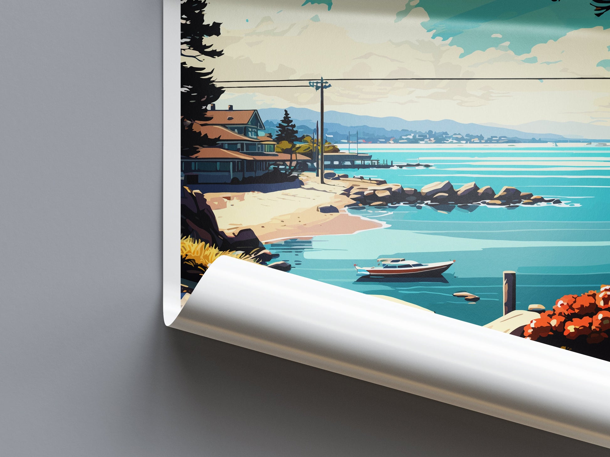 Monterey Bay Travel Print Wall Art Monterey Bay Wall Hanging Home Décor Monterey Bay Gift Art Lovers California Art Lover Gift Monterey Bay