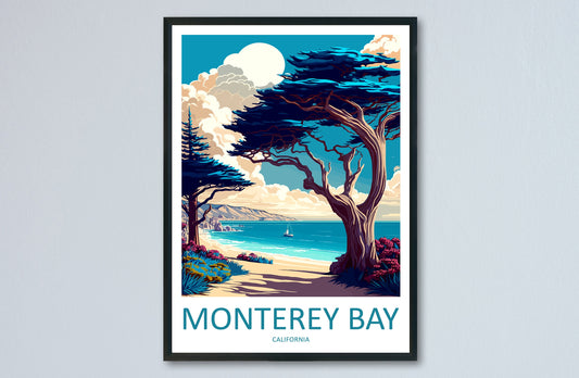 Monterey Bay Travel Print Wall Art Monterey Bay Wall Hanging Home Décor Monterey Bay Gift Art Lovers California Art Lover Gift Monterey Bay