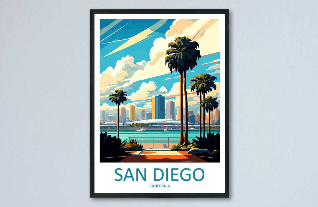 San Diego Travel Print Wall Art San Diego Wall Hanging Home Décor San Diego Gift Art Lovers California Art Lover Gift San Diego Poster