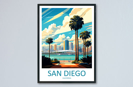 San Diego Travel Print Wall Art San Diego Wall Hanging Home Décor San Diego Gift Art Lovers California Art Lover Gift San Diego Poster