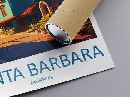 Santa Barbara Travel Print Wall Art Santa Barbara Wall Hanging Home Décor Santa Barbara Gift Art Lovers California Art Lover Gift