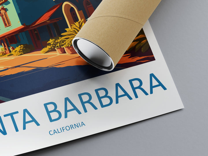 Santa Barbara Travel Print Wall Art Santa Barbara Wall Hanging Home Décor Santa Barbara Gift Art Lovers California Art Lover Gift