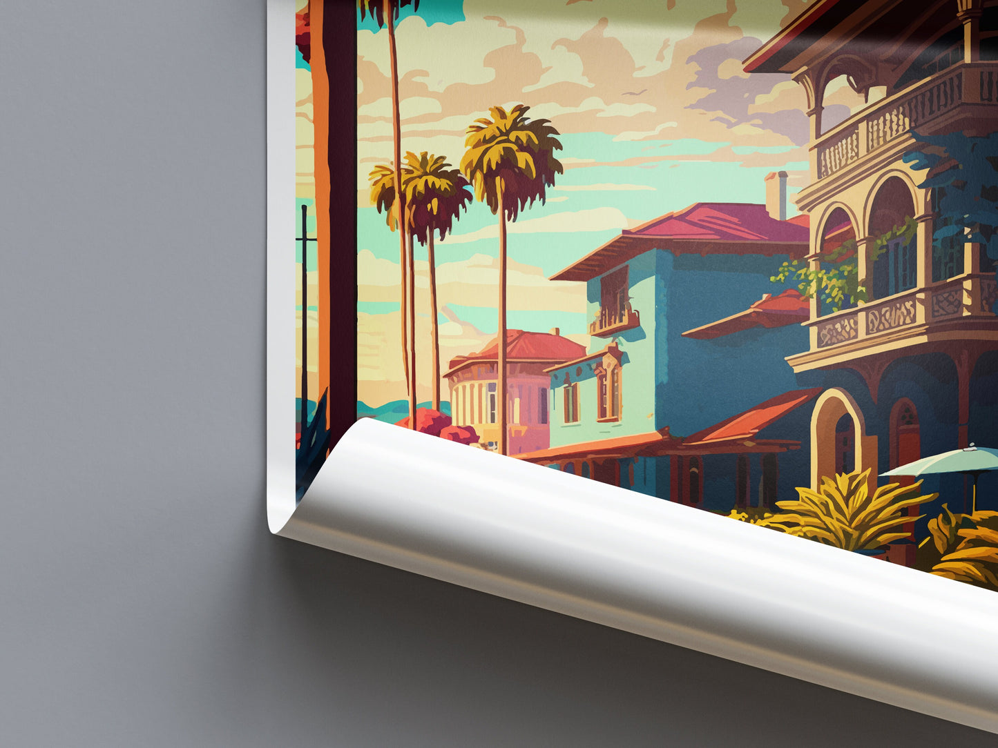 Santa Barbara Travel Print Wall Art Santa Barbara Wall Hanging Home Décor Santa Barbara Gift Art Lovers California Art Lover Gift