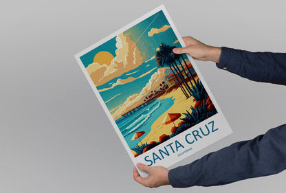 Santa Cruz Travel Print Wall Art Santa Cruz Wall Hanging Home Décor Santa Cruz Gift Art Lovers California Art Lover Gift Santa Cruz Poster