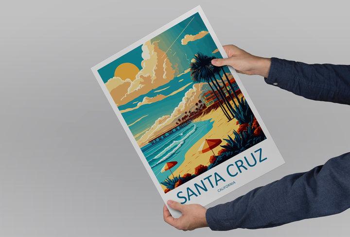 Santa Cruz Travel Print Wall Art Santa Cruz Wall Hanging Home Décor Santa Cruz Gift Art Lovers California Art Lover Gift Santa Cruz Poster