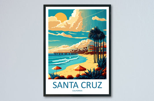 Santa Cruz Travel Print Wall Art Santa Cruz Wall Hanging Home Décor Santa Cruz Gift Art Lovers California Art Lover Gift Santa Cruz Poster