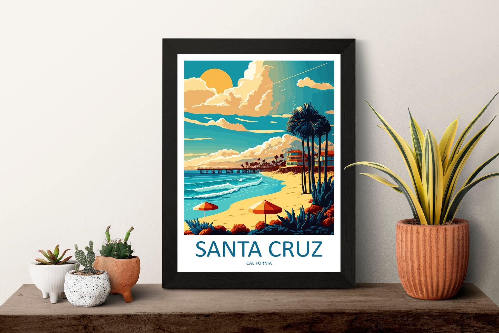 Santa Cruz Travel Print Wall Art Santa Cruz Wall Hanging Home Décor Santa Cruz Gift Art Lovers California Art Lover Gift Santa Cruz Poster