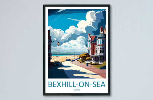 Bexhill-On-Sea Travel Print Wall Art Bexhill-On-Sea Wall Hanging Home Décor Bexhill-On-Sea Gift Art Lovers England Art Lover Gift Print