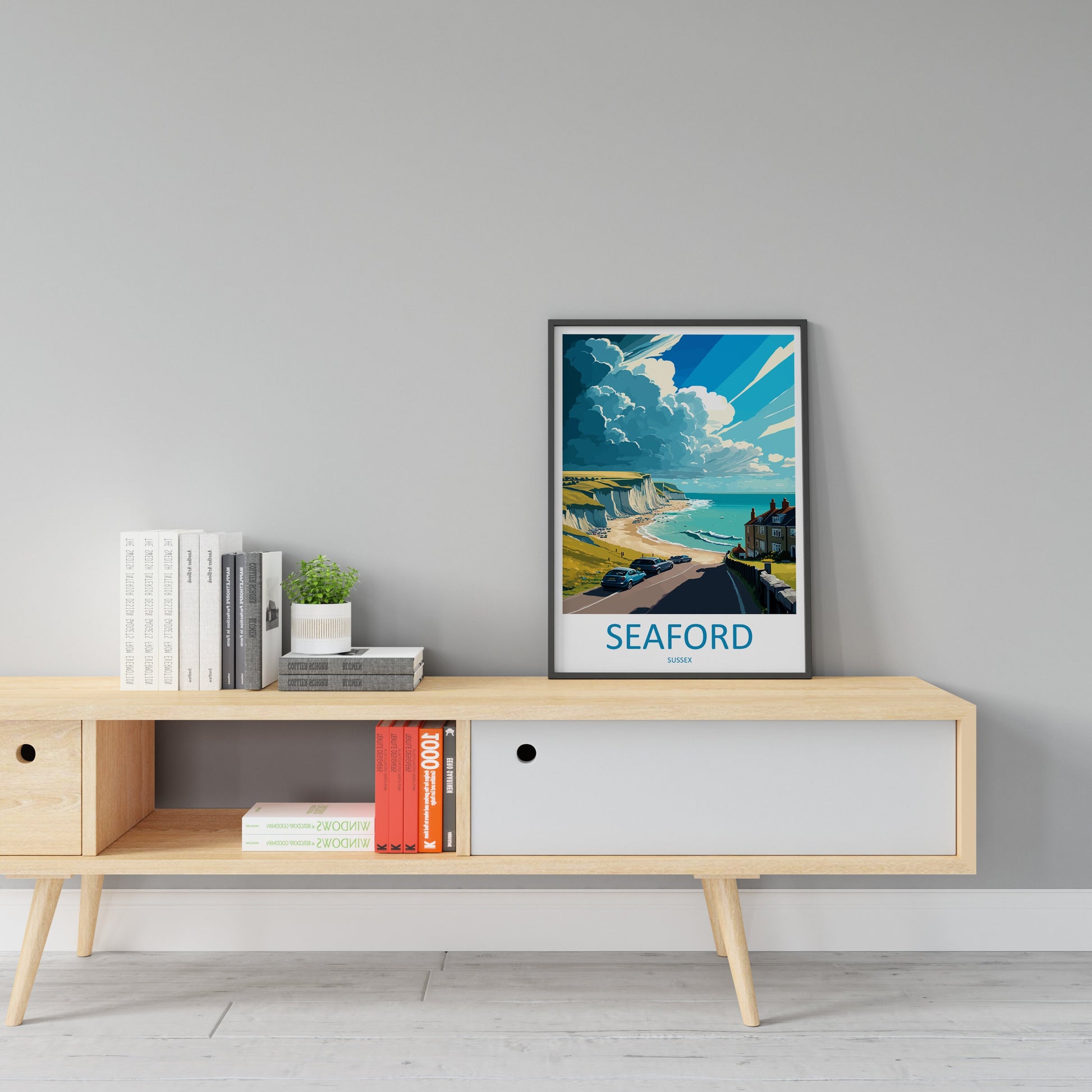 Seaford Travel Print Wall Art Seaford Wall Hanging Home Décor Seaford Gift Art Lovers England Art Lover Gift Print Sussex Travel Print
