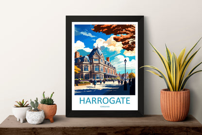 Harrogate Travel Print Wall Art Harrogate Wall Hanging Home Décor Harrogate Gift Art Lovers England Art Lover Gift Print