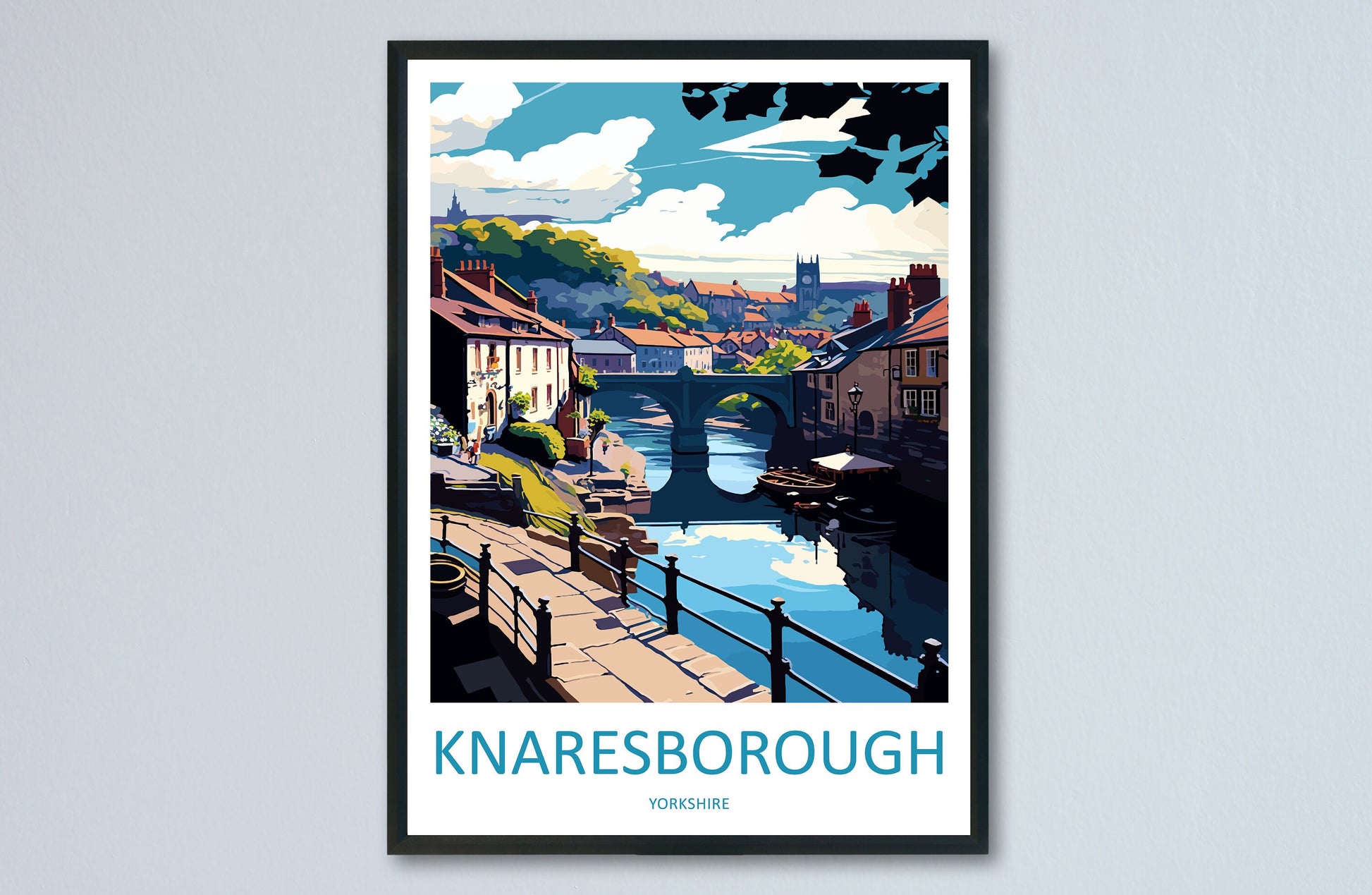 Knaresborough Travel Print Wall Art Knaresborough Wall Hanging Home Décor Knaresborough Gift Art Lovers England Art Lover Gift Print