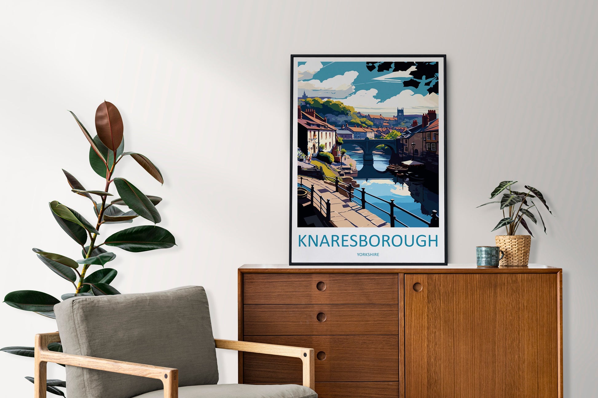 Knaresborough Travel Print Wall Art Knaresborough Wall Hanging Home Décor Knaresborough Gift Art Lovers England Art Lover Gift Print