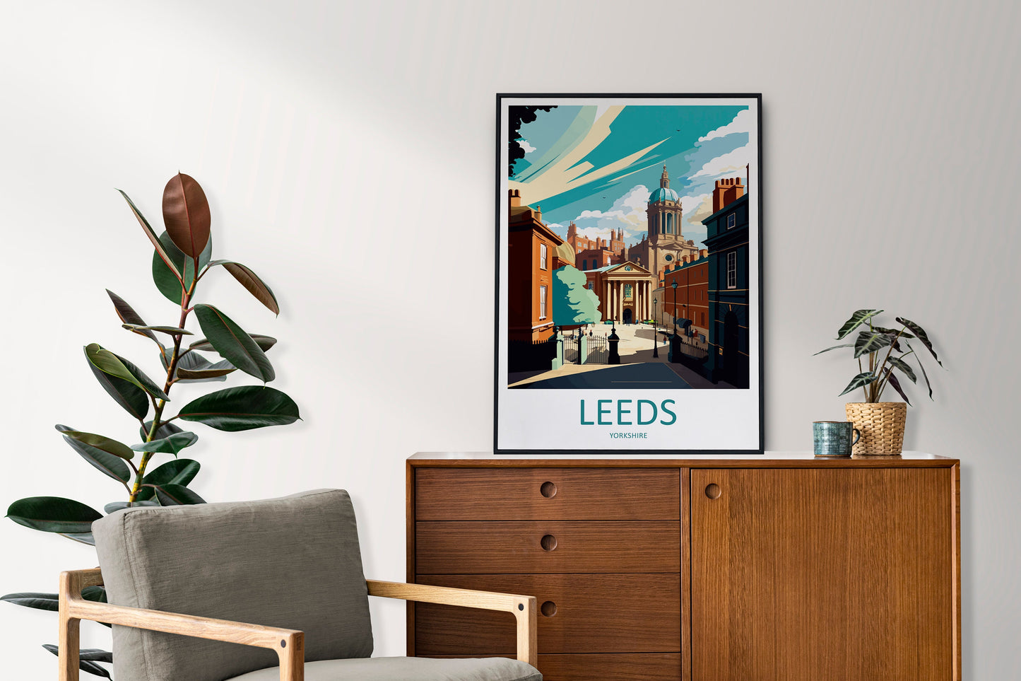 Leeds Travel Print Wall Art Leeds Wall Hanging Home Décor Leeds Gift Art Lovers England Art Lover Gift Print Artwork Yorkshire Art