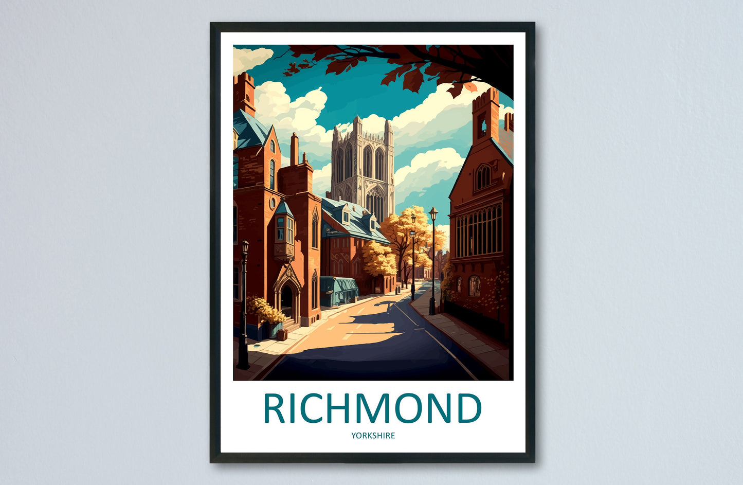 Richmond Travel Print Wall Art Richmond Wall Hanging Home Décor Richmond Gift Art Lovers England Art Lover Gift Print Artwork Yorkshire Art