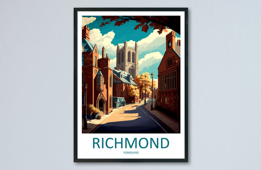 Richmond Travel Print Wall Art Richmond Wall Hanging Home Décor Richmond Gift Art Lovers England Art Lover Gift Print Artwork Yorkshire Art