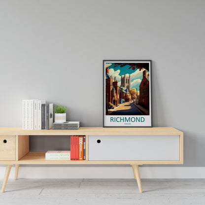 Richmond Travel Print Wall Art Richmond Wall Hanging Home Décor Richmond Gift Art Lovers England Art Lover Gift Print Artwork Yorkshire Art