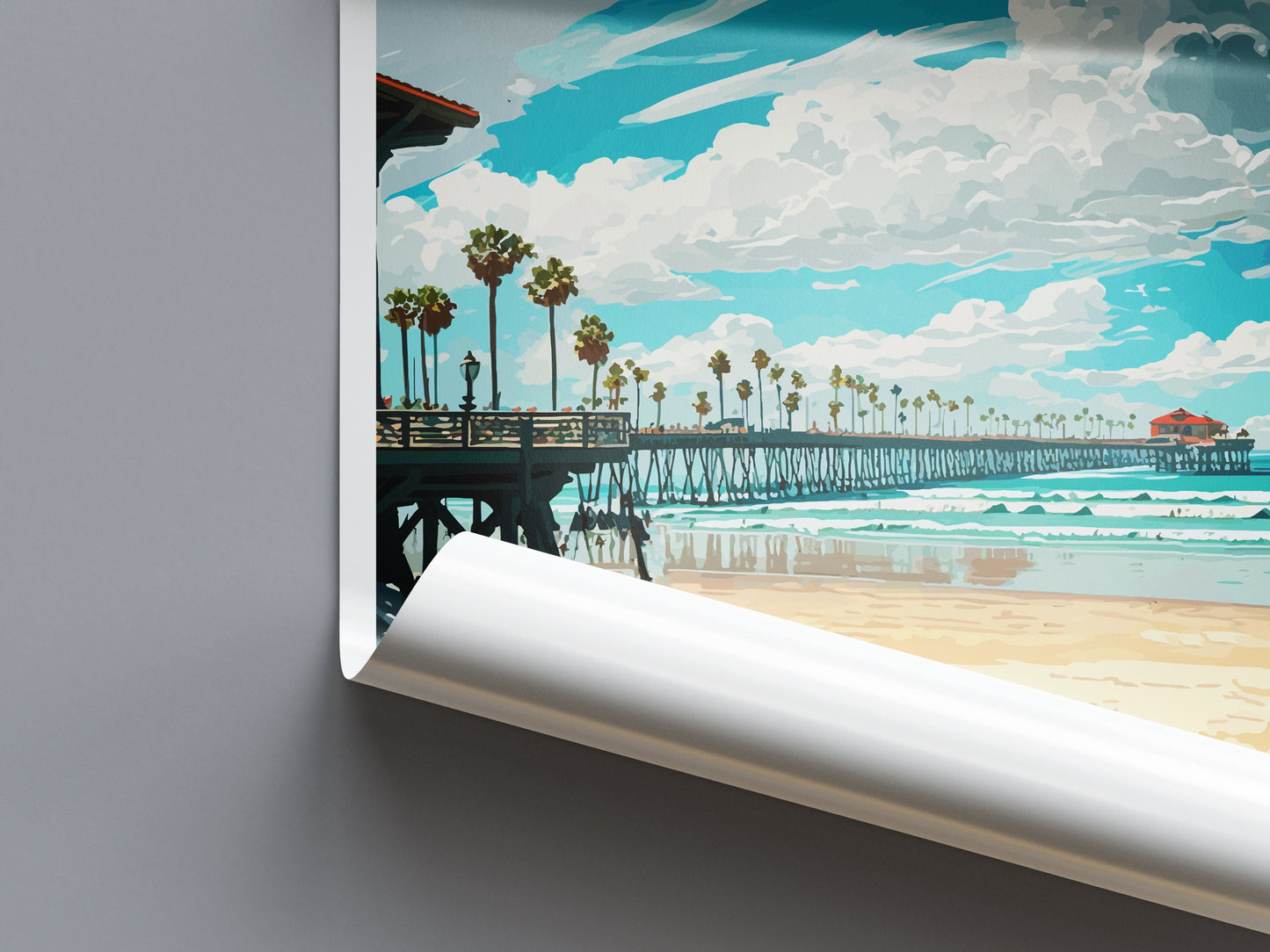Huntington Beach Travel Print Wall Art Huntington Beach Wall Hanging Home Décor Huntington Beach Gift Art Lovers California Art Lover Gift