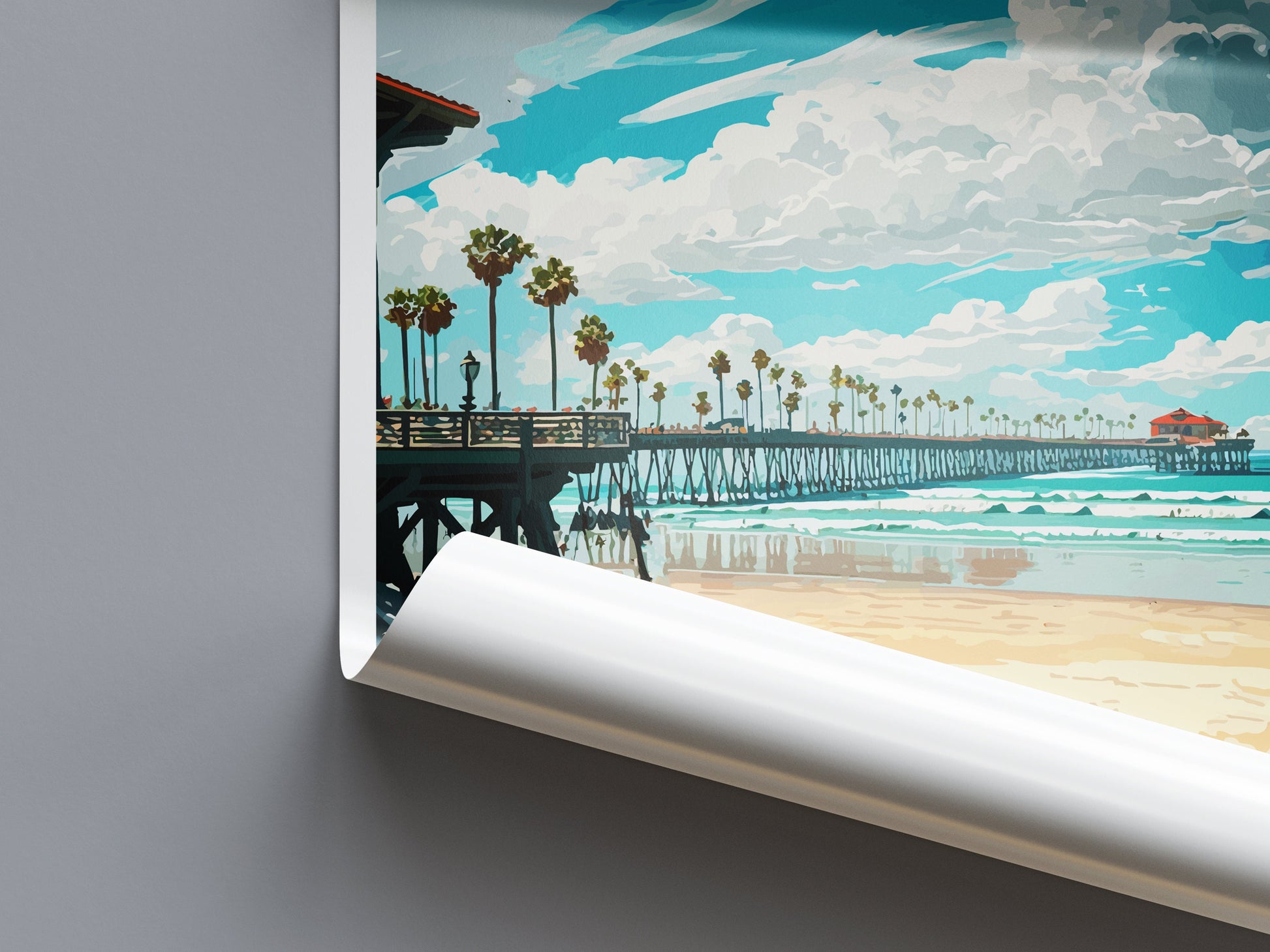 Huntington Beach Travel Print Wall Art Huntington Beach Wall Hanging Home Décor Huntington Beach Gift Art Lovers California Art Lover Gift