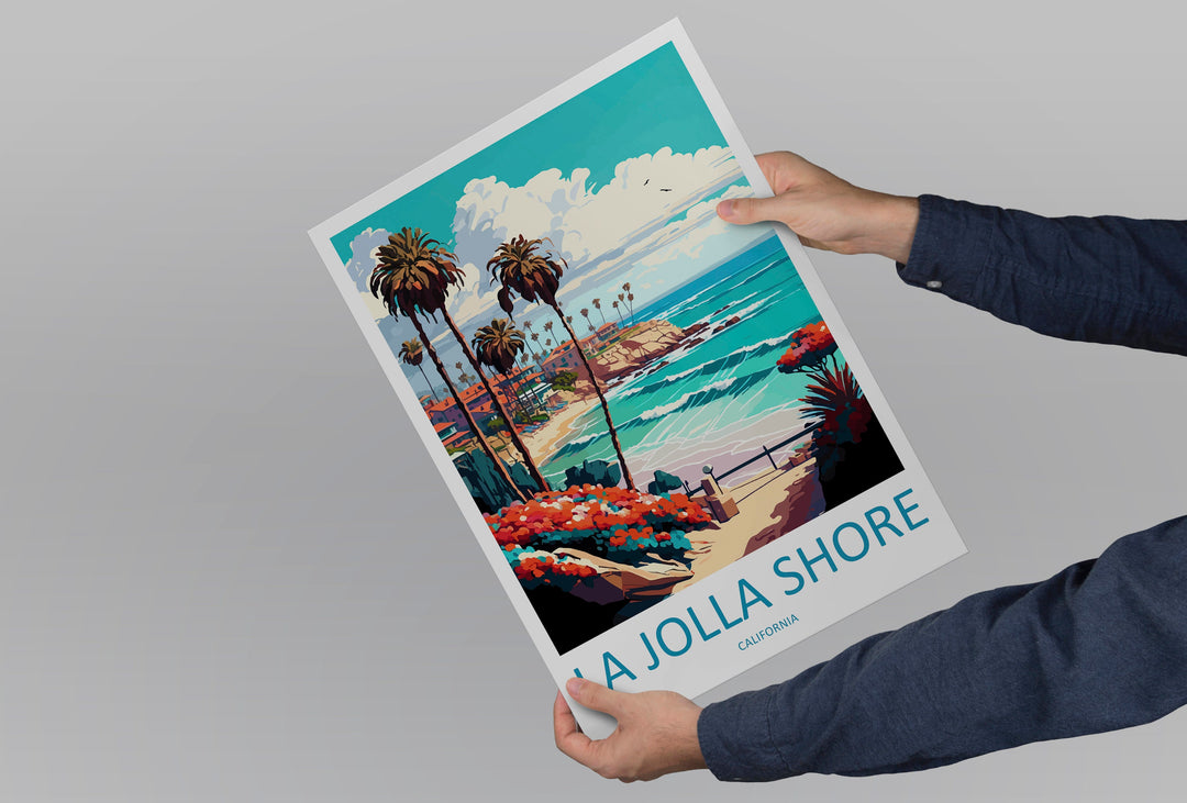 La Jolla Shore Travel Print Wall Art La Jolla Shore Wall Hanging Home Décor La Jolla Shore Gift Art Lovers California Art Lover Gift