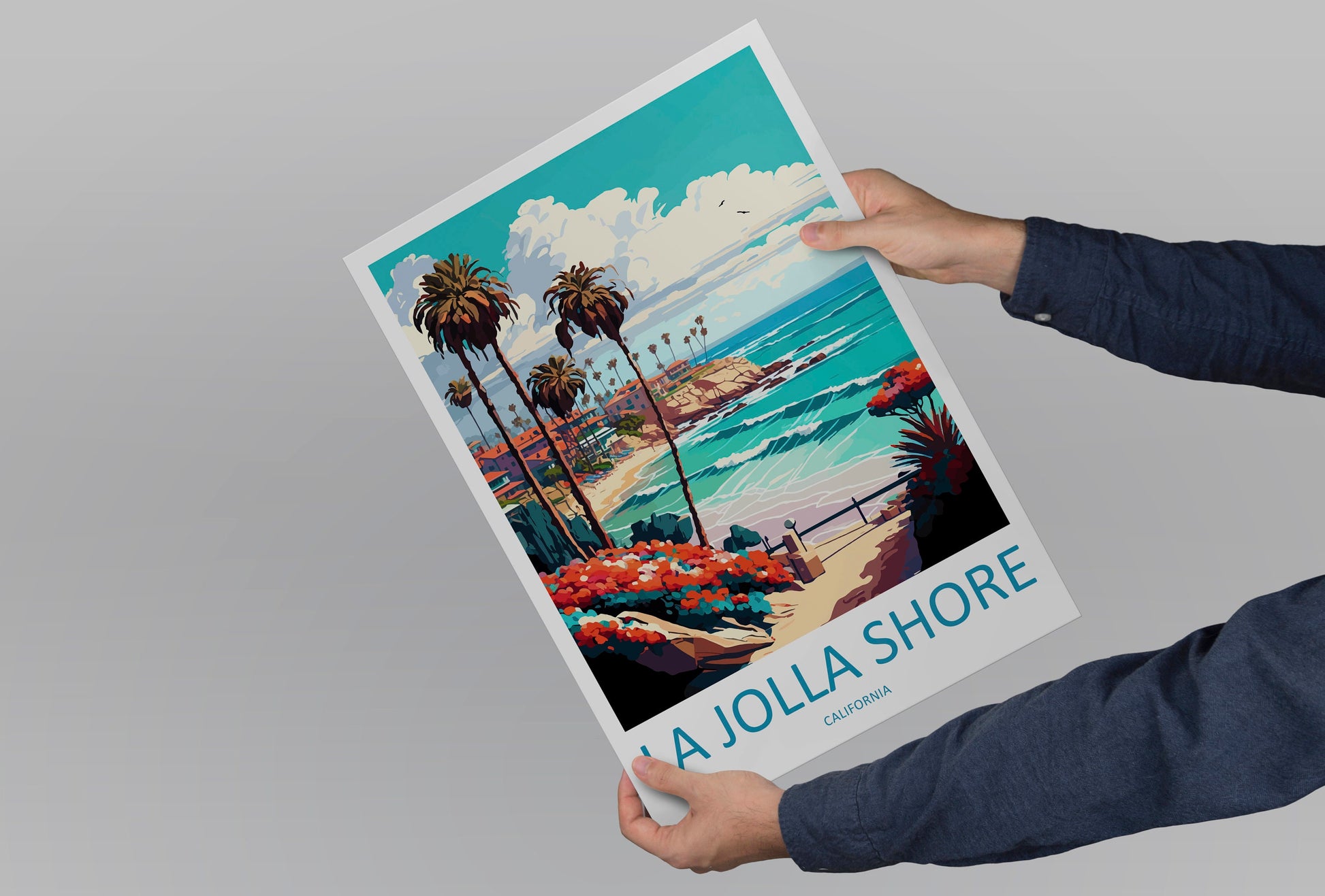 La Jolla Shore Travel Print Wall Art La Jolla Shore Wall Hanging Home Décor La Jolla Shore Gift Art Lovers California Art Lover Gift