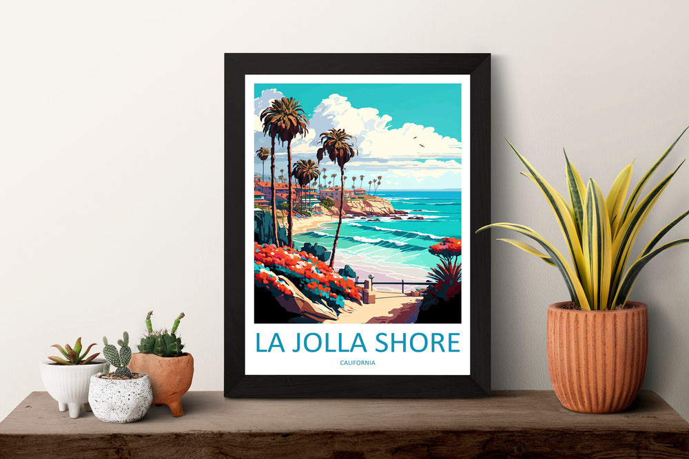 La Jolla Shore Travel Print Wall Art La Jolla Shore Wall Hanging Home Décor La Jolla Shore Gift Art Lovers California Art Lover Gift