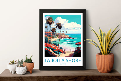 La Jolla Shore Travel Print Wall Art La Jolla Shore Wall Hanging Home Décor La Jolla Shore Gift Art Lovers California Art Lover Gift
