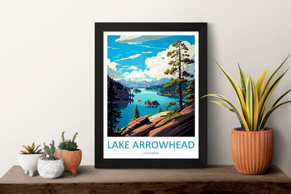 Lake Arrowhead Travel Print Wall Art Lake Arrowhead Wall Hanging Home Décor Lake Arrowhead Gift Art Lovers California Art Lover Gift