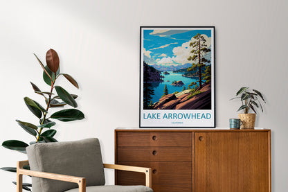 Lake Arrowhead Travel Print Wall Art Lake Arrowhead Wall Hanging Home Décor Lake Arrowhead Gift Art Lovers California Art Lover Gift