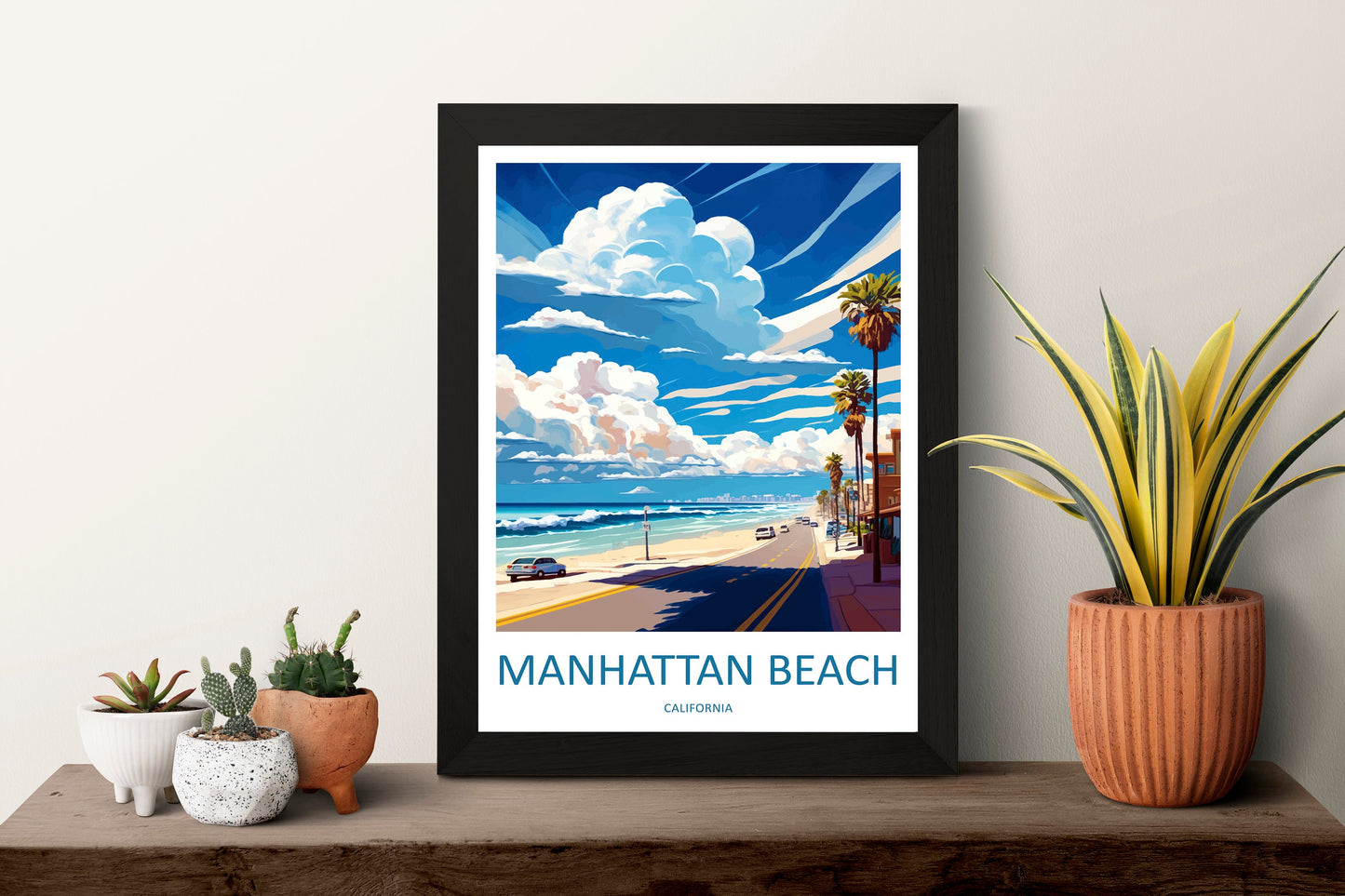 Manhattan Beach Travel Print Wall Art Manhattan Beach Wall Hanging Home Décor Manhattan Beach Gift Art Lovers California Art Lover Gift