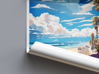 Manhattan Beach Travel Print Wall Art Manhattan Beach Wall Hanging Home Décor Manhattan Beach Gift Art Lovers California Art Lover Gift