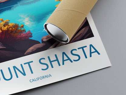 Mount Shasta Travel Print Wall Art Mount Shasta Wall Hanging Home Décor Mount Shasta Gift Art Lovers California Art Lover Gift Mount Shasta