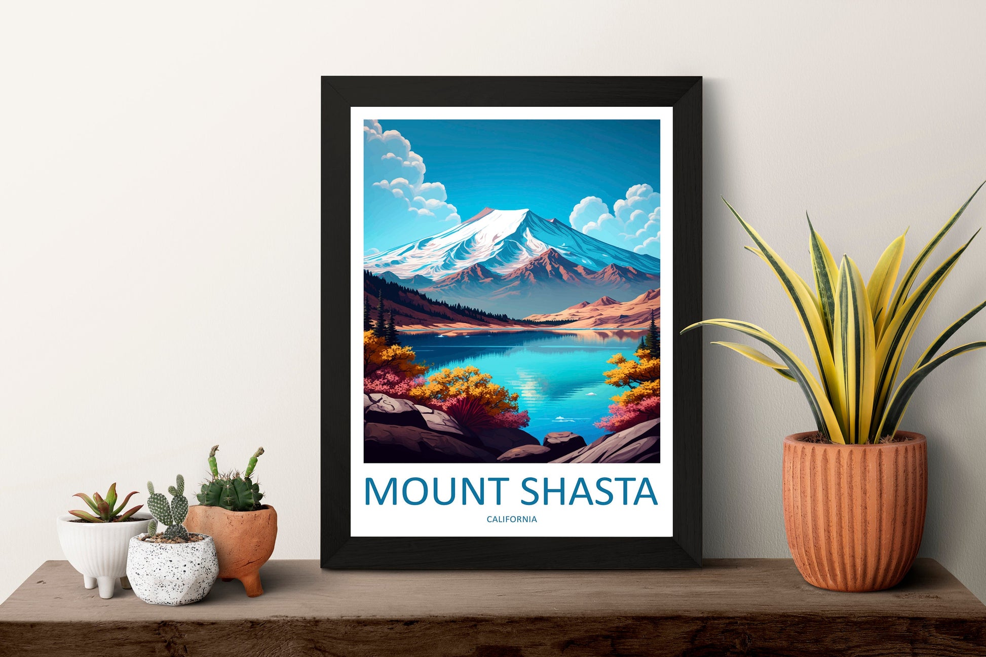 Mount Shasta Travel Print Wall Art Mount Shasta Wall Hanging Home Décor Mount Shasta Gift Art Lovers California Art Lover Gift Mount Shasta