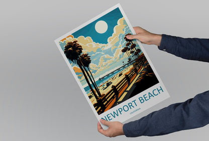 Newport Beach Travel Print Wall Art Newport Beach Wall Hanging Home Décor Newport Beach Gift Art Lovers California Art Lover Gift