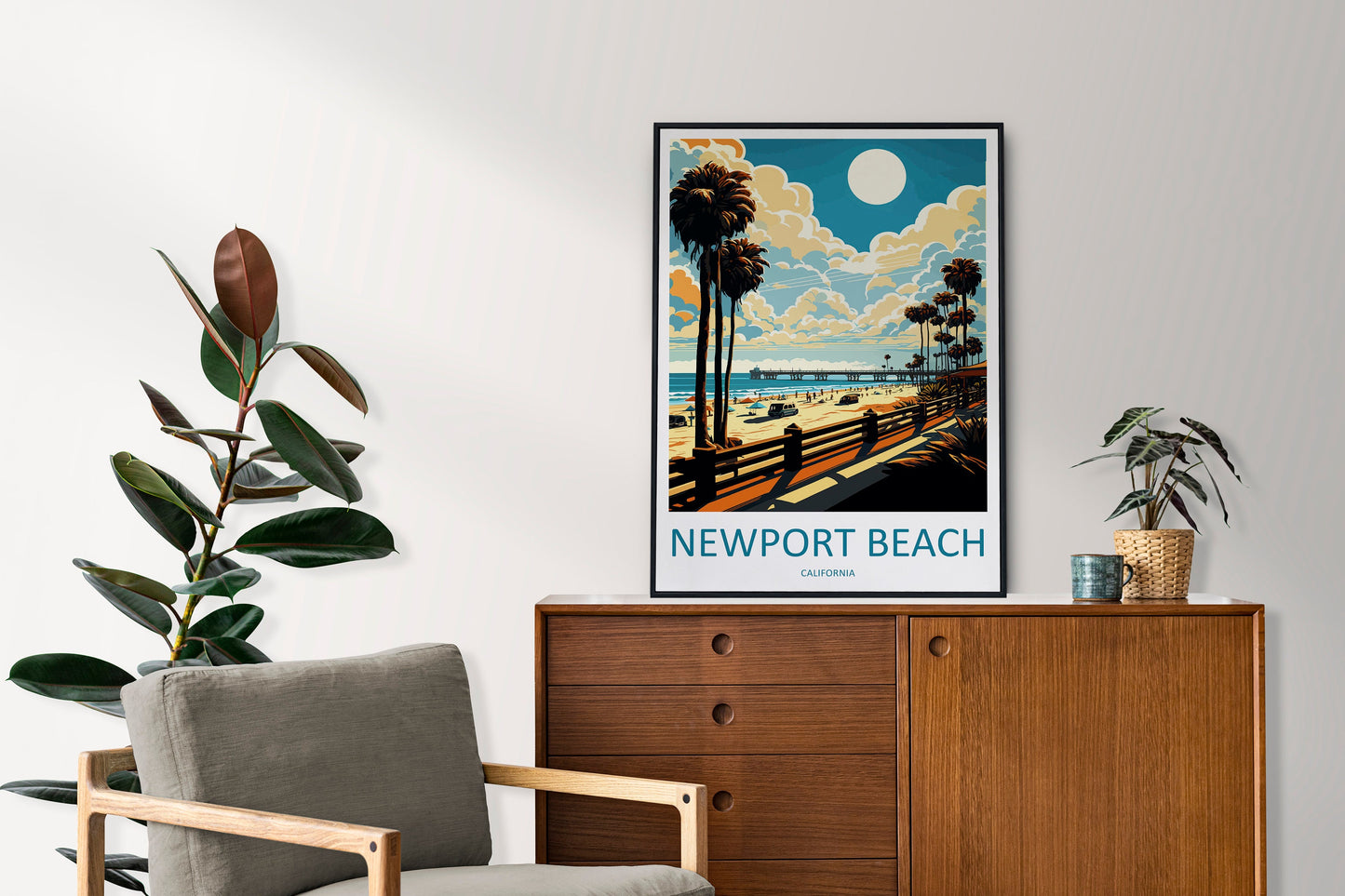 Newport Beach Travel Print Wall Art Newport Beach Wall Hanging Home Décor Newport Beach Gift Art Lovers California Art Lover Gift
