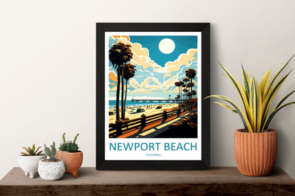 Newport Beach Travel Print Wall Art Newport Beach Wall Hanging Home Décor Newport Beach Gift Art Lovers California Art Lover Gift