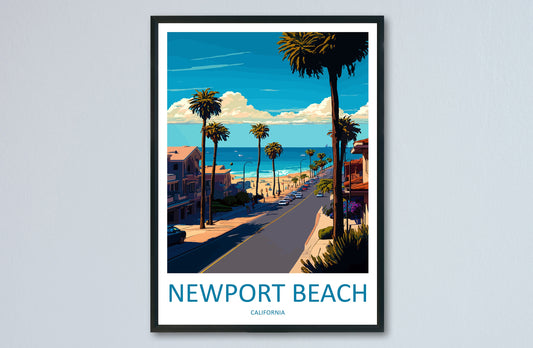 Newport Beach Travel Print Wall Art Newport Beach Wall Hanging Home Décor Newport Beach Gift Art Lovers California Art Lover Gift