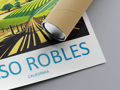 Paso Robles Travel Print Wall Art Paso Robles Wall Hanging Home Décor Paso Robles Gift Art Lovers California Art Lover Gift