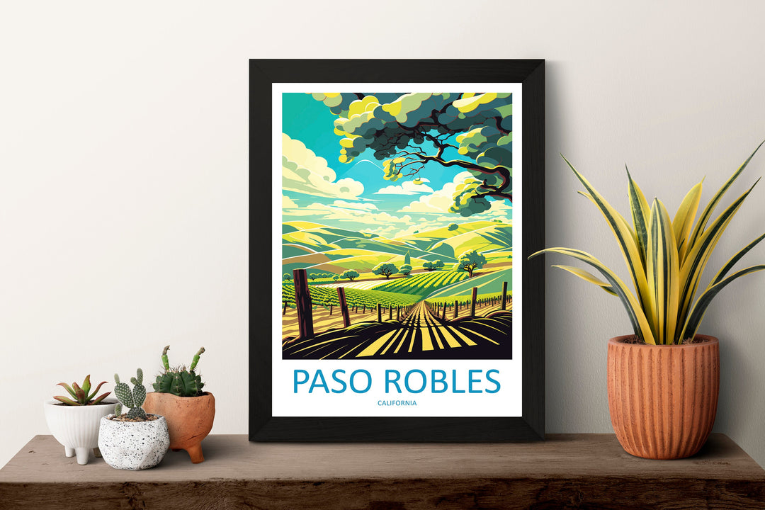 Paso Robles Travel Print Wall Art Paso Robles Wall Hanging Home Décor Paso Robles Gift Art Lovers California Art Lover Gift