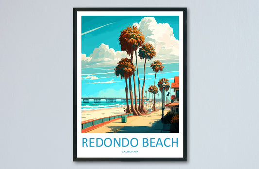 Redondo Beach Travel Print Wall Art Redondo Beach Wall Hanging Home Décor Redondo Beach Gift Art Lovers California Art Lover Gift