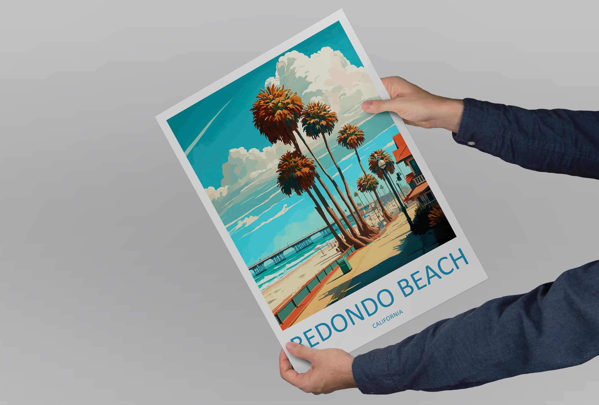 Redondo Beach Travel Print Wall Art Redondo Beach Wall Hanging Home Décor Redondo Beach Gift Art Lovers California Art Lover Gift