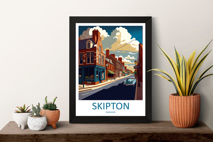 Skipton Travel Print Wall Art Skipton Wall Hanging Home Décor Skipton Gift Art Lovers England Art Lover Gift Print Artwork Yorkshire Art