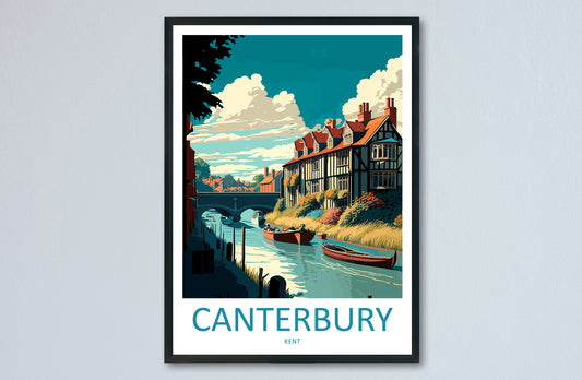 Canterbury Travel Print Wall Art Canterbury Wall Hanging Home Décor Canterbury Gift Art Lovers England Art Lover Gift Print Artwork Kent Art
