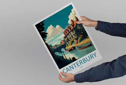 Canterbury Travel Print Wall Art Canterbury Wall Hanging Home Décor Canterbury Gift Art Lovers England Art Lover Gift Print Artwork Kent Art