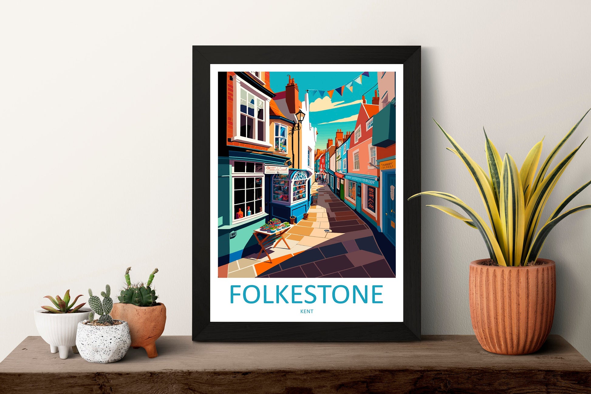 Folkestone Travel Print Wall Art Folkestone Wall Hanging Home Décor Folkestone Gift Art Lovers England Art Lover Gift Print Artwork Kent Art