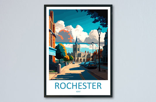 Rochester Travel Print Wall Art Rochester Wall Hanging Home Décor Rochester Gift Art Lovers England Art Lover Gift Print Artwork Kent Art