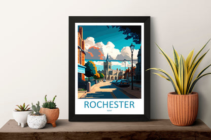 Rochester Travel Print Wall Art Rochester Wall Hanging Home Décor Rochester Gift Art Lovers England Art Lover Gift Print Artwork Kent Art
