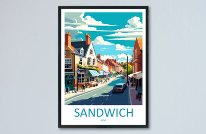 Sandwich Travel Print Wall Art Sandwich Wall Hanging Home Décor Sandwich Gift Art Lovers England Art Lover Gift Print Artwork Kent Art