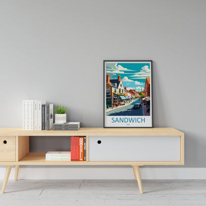 Sandwich Travel Print Wall Art Sandwich Wall Hanging Home Décor Sandwich Gift Art Lovers England Art Lover Gift Print Artwork Kent Art