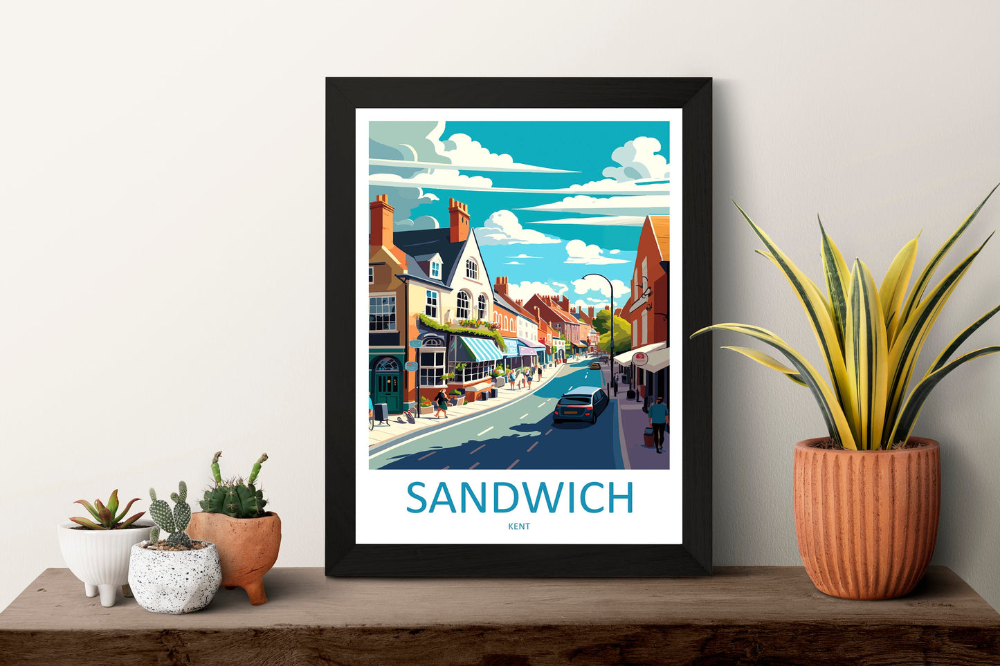 Sandwich Travel Print Wall Art Sandwich Wall Hanging Home Décor Sandwich Gift Art Lovers England Art Lover Gift Print Artwork Kent Art